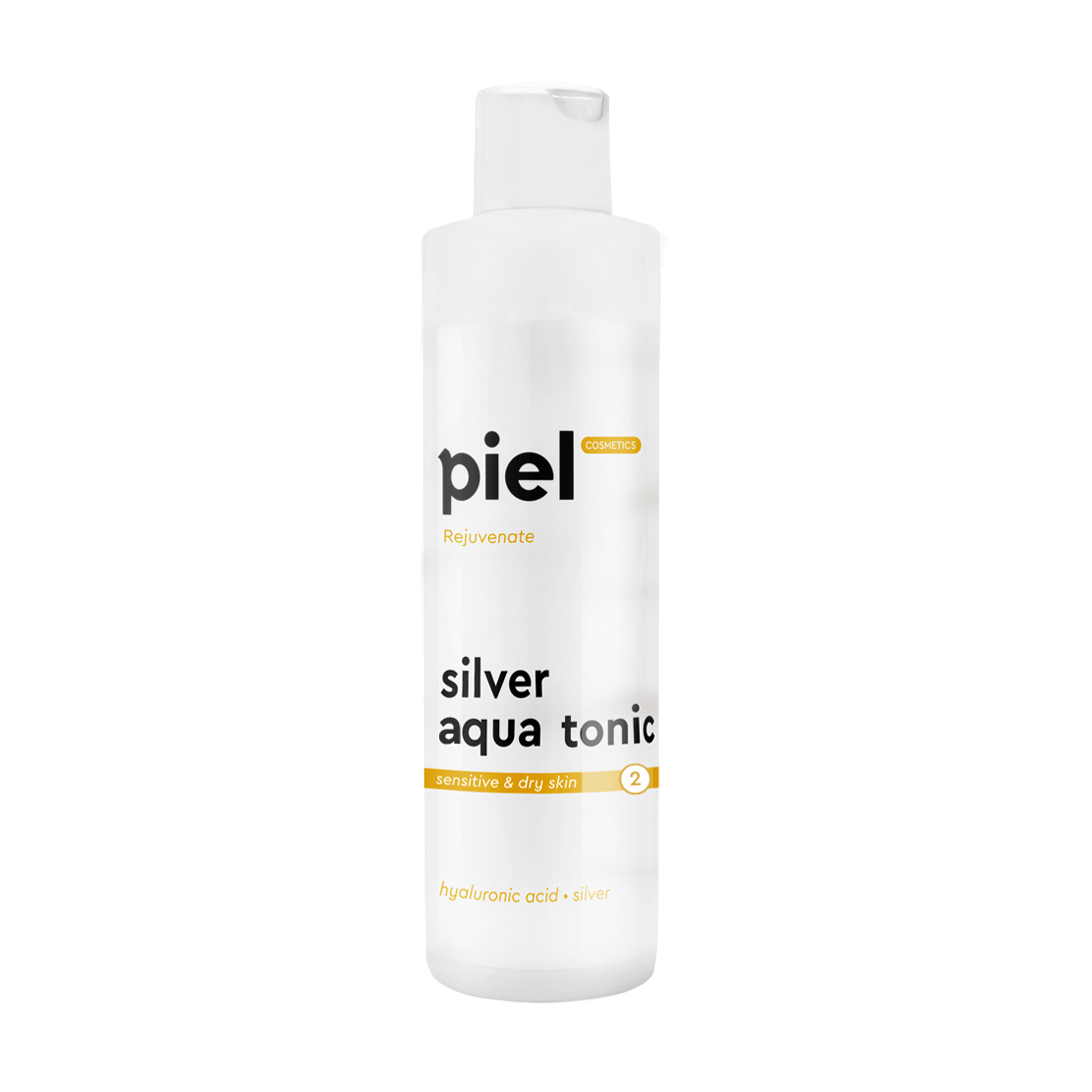 Антивіковий тонік для обличчя Piel Cosmetics Rejuvenate Silver Aqua Tonic для чутливої та сухої шкіри, 250 мл